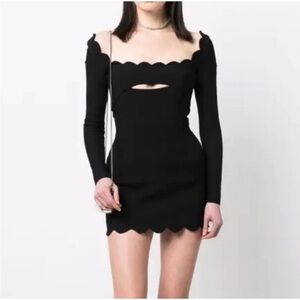 YSL Black Scalloped Mini Dress